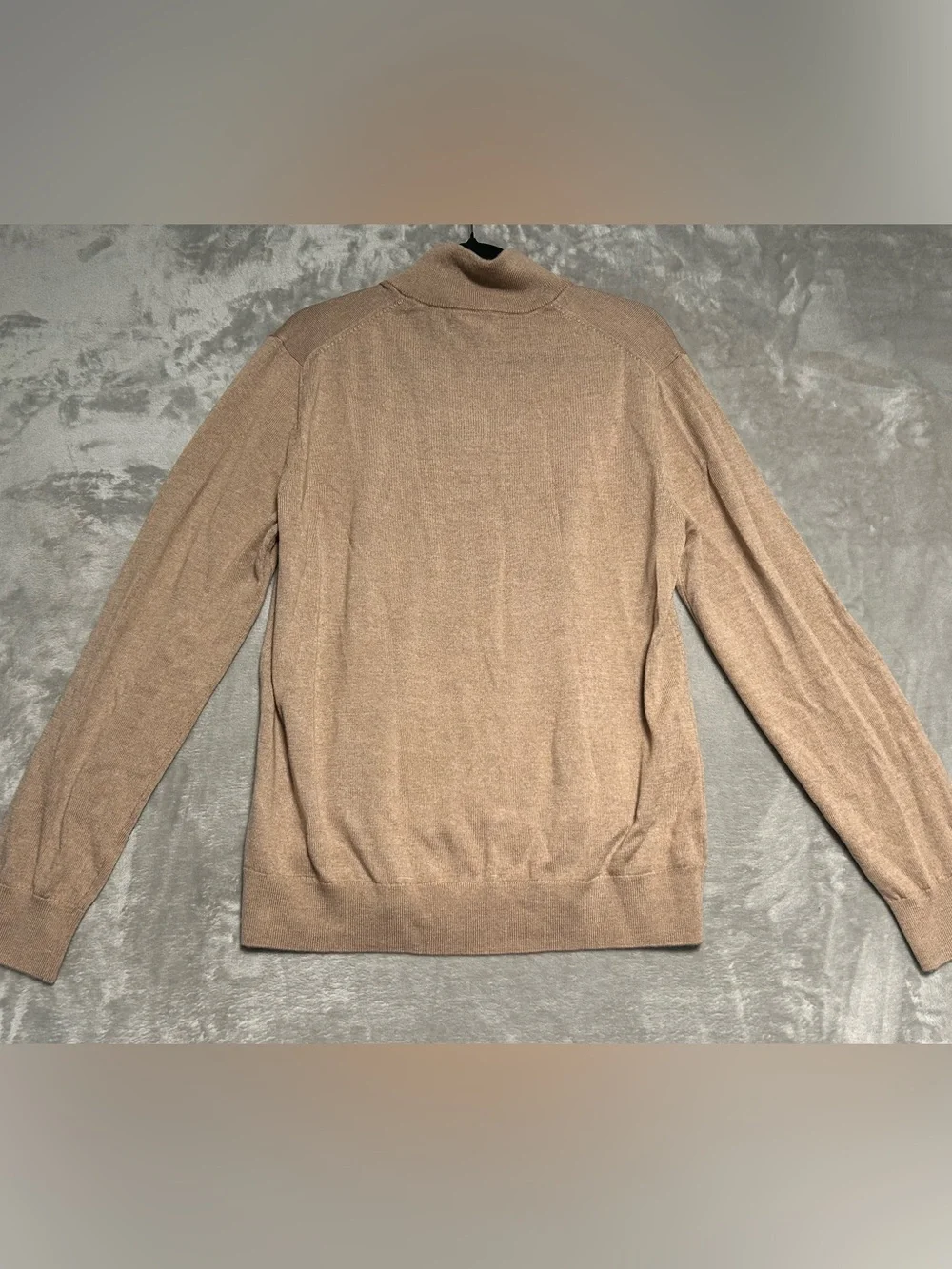 Banana Republic 100% Merino Wool Quarter Zip Pullover Sweater Men’s Large Tan